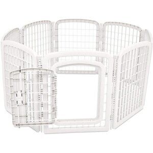 8-Panel Octagonal Plastic Pet Pen Fence Enclosure With Gate, 59 x 58 x 28 Inches